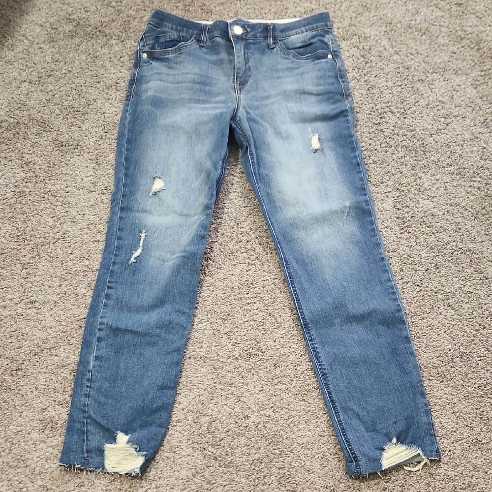 Democracy Jeans with Distressed Hem